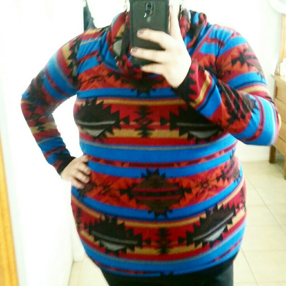 Rue 21Southwestern Cowl Neck Sweater
